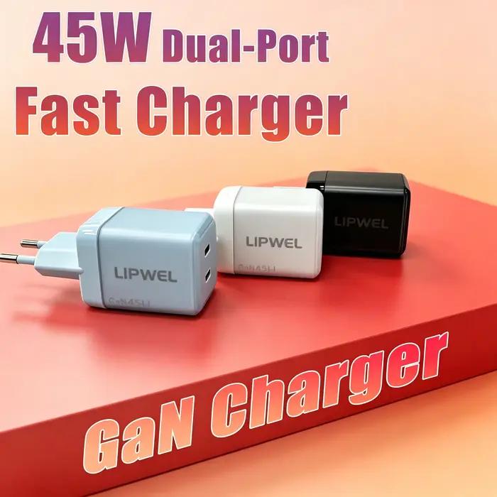 Chargeur rapide à double port USB-C 45 W