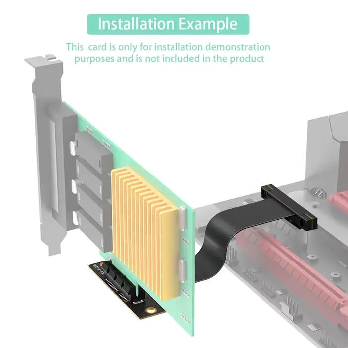 Câble d'extension PCI-e PCI Express 5.0 1X double direction verticale à 90 degrés