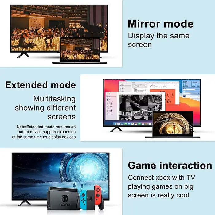 Câble HDMI vers VGA, prise en charge 1080P