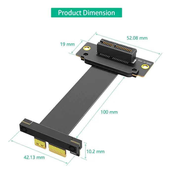Câble d'extension PCI-e PCI Express 5.0 1X double direction verticale à 90 degrés