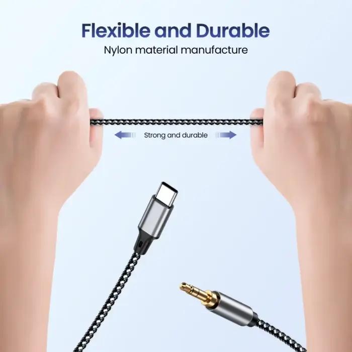 1m 1.5m 2m USB Type C à 3.5Mm Jack AUX câble DAC USB-C adaptateur Audio pour téléphone casque voiture HIFI stéréo son