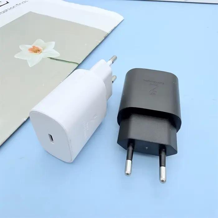 Chargeur Samsung Original 25W Super Rapide Adaptateur Secteur UE pour Galaxy S26 S25 Ultra S25 Edge Z Fold Flip 7 6 5