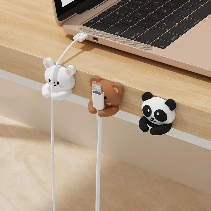WORTHBUY – gestionnaire de câbles de bureau, mignon, auto-adhésif, gestion des câbles de données USB, support de Clips, accessoires de bureau