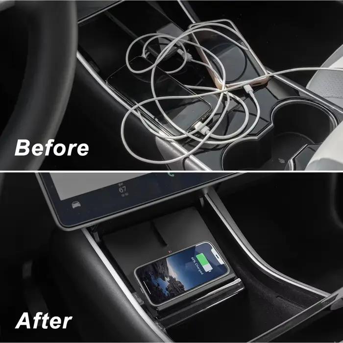 Chargeur sans fil 15W pour Tesla modèle 3 2017 2018 2019 2020