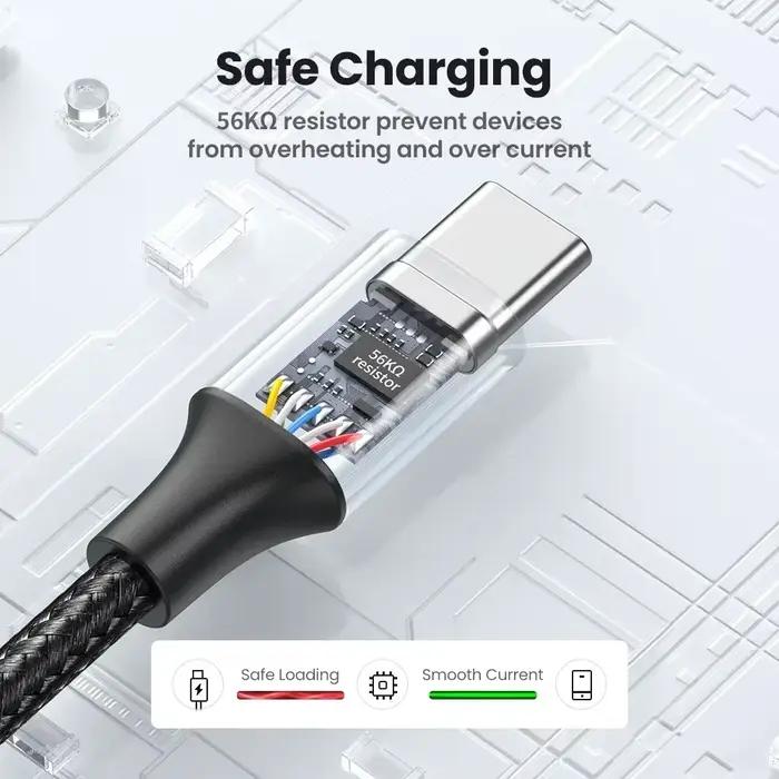 Câble USB 3A en Nylon Tressé de 25cm 50cm 1m 1.5m 2m 3m