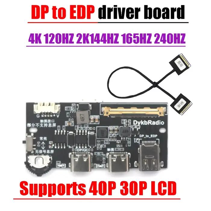 Adaptateur de signal 2K 4K DP vers carte de pilote EDP 144Hz 165Hz 240Hz résolution pour écran portable et ordinateur portable occasions spéciales gaming professionnel