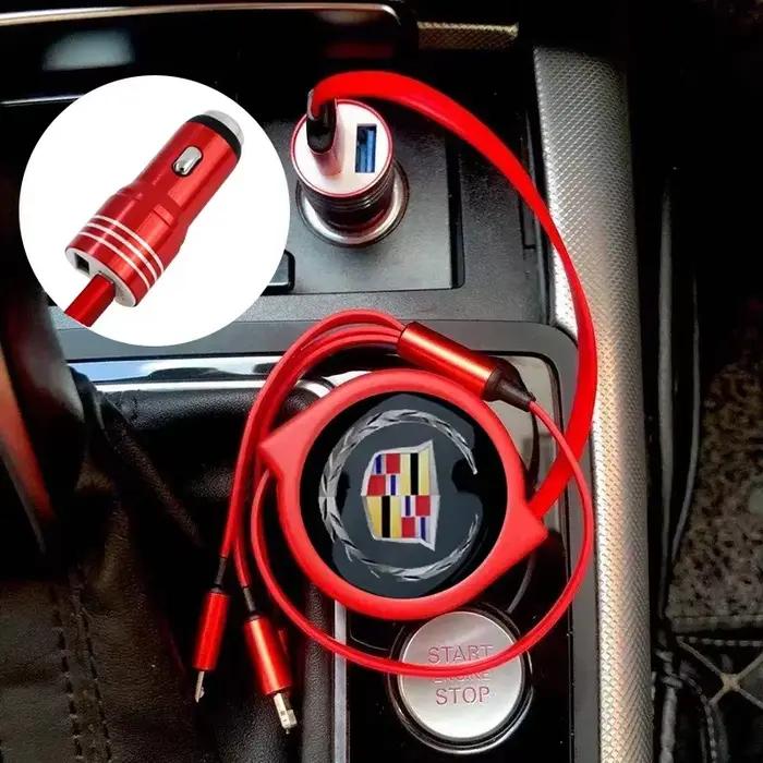Câble de chargement rapide 3 en 1 pour téléphone portable et voiture