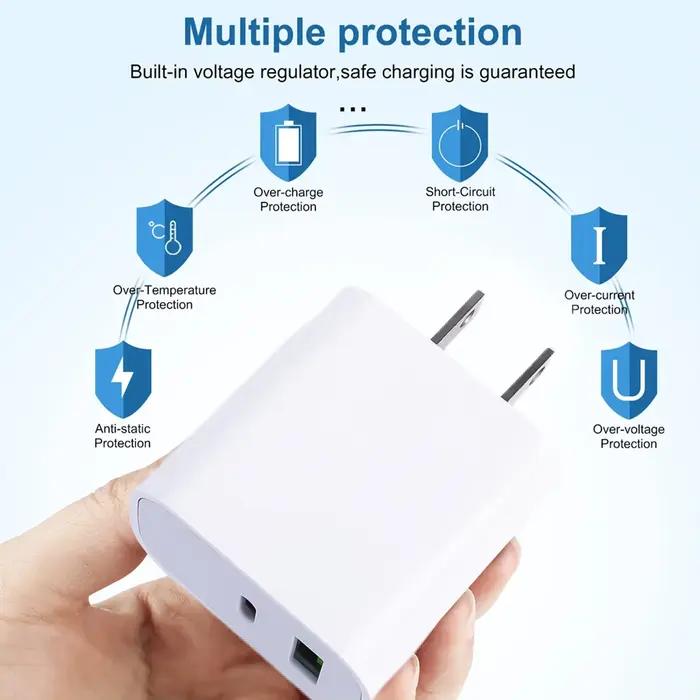 Chargeur mural rapide BAPPSUS USB C 5V 20W pour iPhone iPad Samsung Galaxy Xiaomi occasions spéciales portable sécurité compact