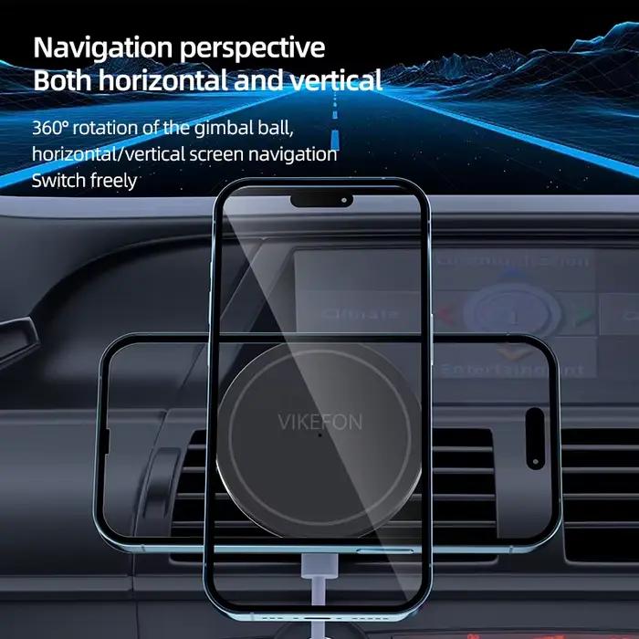 Support de téléphone magnétique sans fil pour voiture avec anneau pour iPhone 12 13 14 15 16 17 Pro Max Mini