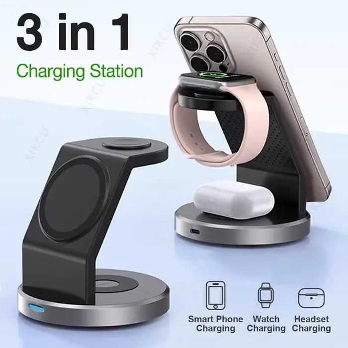 Station de recharge de bureau magnétique rapide sans fil 3 en 1
