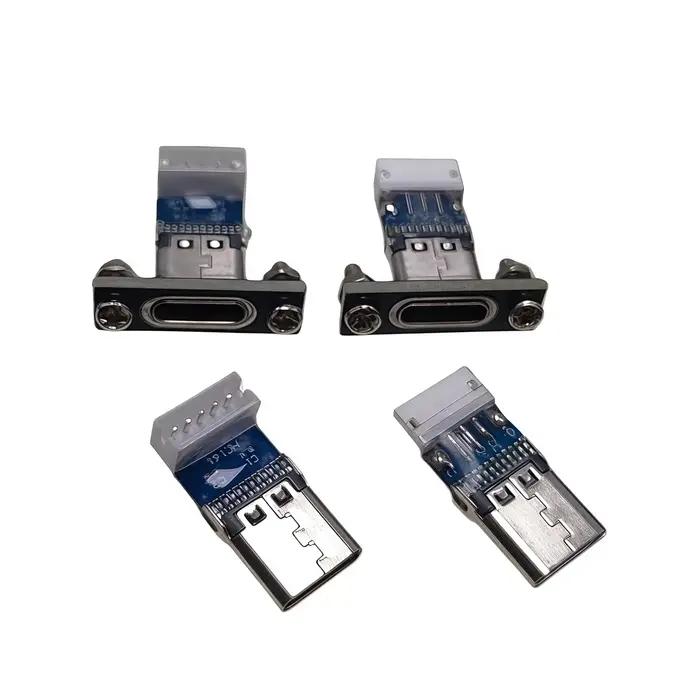 Câble type-C mâle à femelle et mâle à mâle de 28AWG argenté avec certification CE pour connectivité rapide et sûre pour bureau et maison