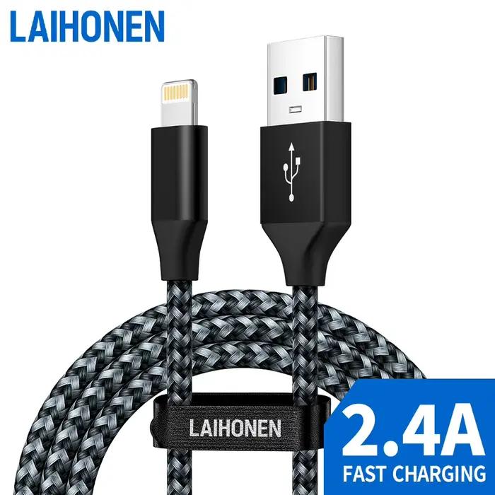 Câble USB A vers Lightning 3FT certifié Apple MFi, tressé en nylon, charge rapide, cordon CarPlay compatible avec iPhone 14 13 12 11 X S