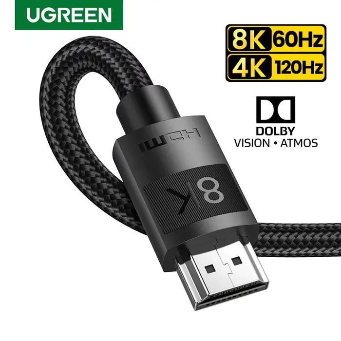 Câble HDMI 2.1 2.0 UGREEN Ultra Haute Vitesse 4K 8K/60Hz 4K/120Hz pour Xiaomi Mi Box PS5 Dolby Vision 48Gbps Compatible