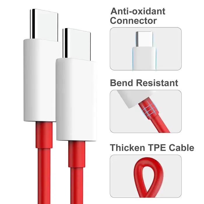 Câble de Charge rapide SuperVOOC 65W 80W pour OnePlus 10 Pro 11 12 13 Nord 2T 3 4 5 CE 2 USB vers USB-C double Type C ligne PD 1m 1.5m 2m