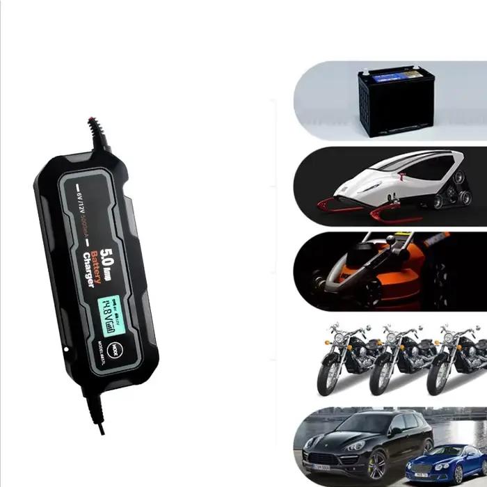 Chargeur de batterie de moto de voiture entièrement automatique 5000mA 6V/12V affichage LCD intelligent mainteneur