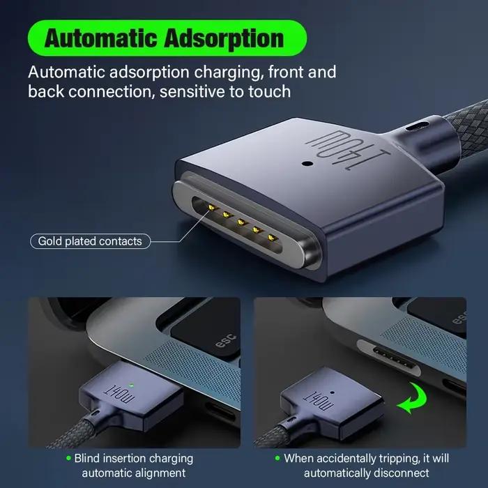 Câble de charge rapide PD 140W type-c vers Magsafe 3 pour MacBook Pro 2023(M2