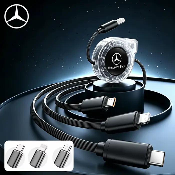 Câble de charge rapide rétractable 3 en 1 pour voiture