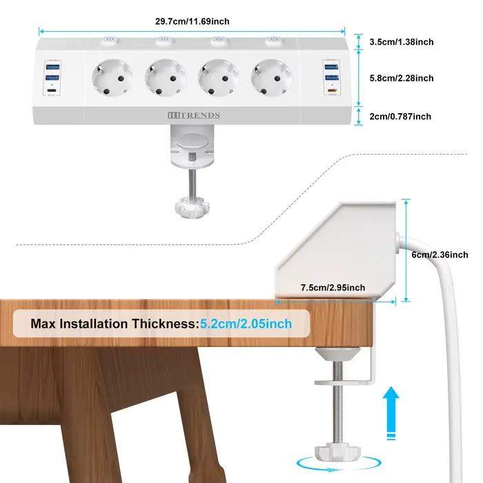 Multiprise USB de bureau avec interrupteurs individuels