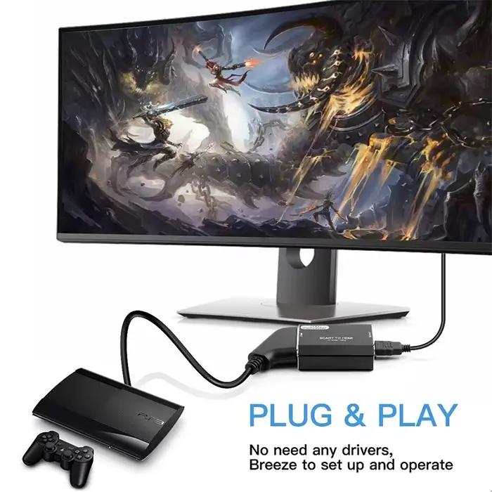Convertisseur Péritel vers HDMI adaptateur Audio-vidéo pour sortie 720P 1080P alimentation externe USB occasions spéciales观影体验升级,现在就享受这一创新技术带来的好处,让您的观看体验更上一层楼。