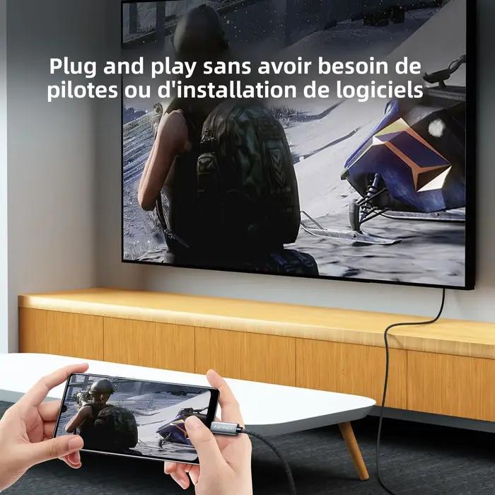 Câble USB C vers DisplayPort 1.4 8K60Hz 4K144Hz