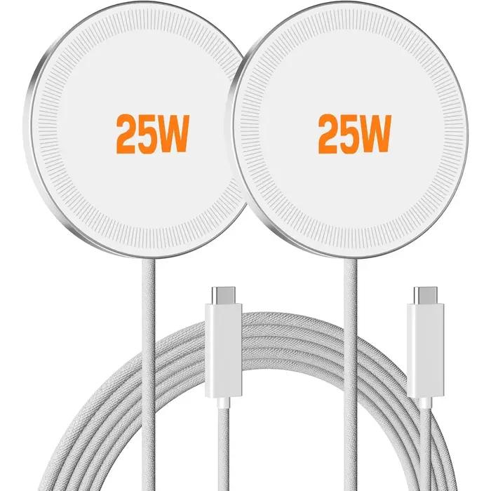 Chargeur sans fil MagSafe 25W pour Apple, support de charge rapide magnétique pour iPhone 17 16 15 14 13 12 Pro Max, AirPods Pro 4/3