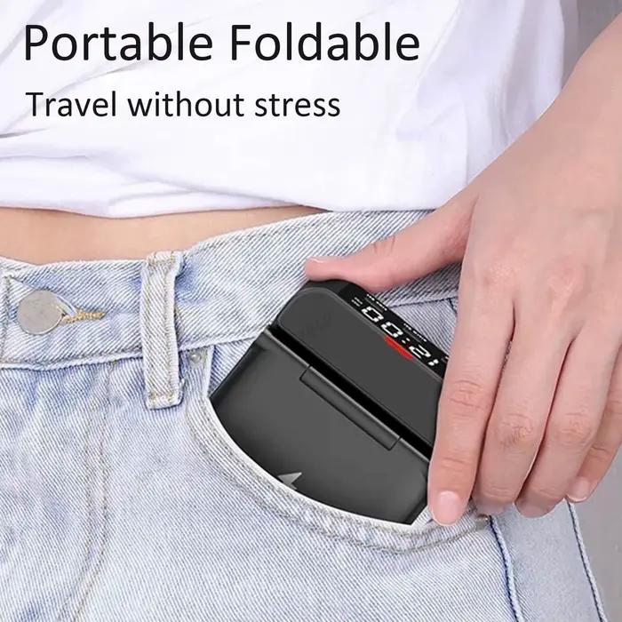 Station de charge rapide 4-en-1 pliable avec réveil et support pour téléphone