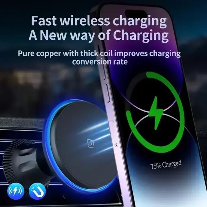 Chargeur magnétique sans fil RGB pour voiture