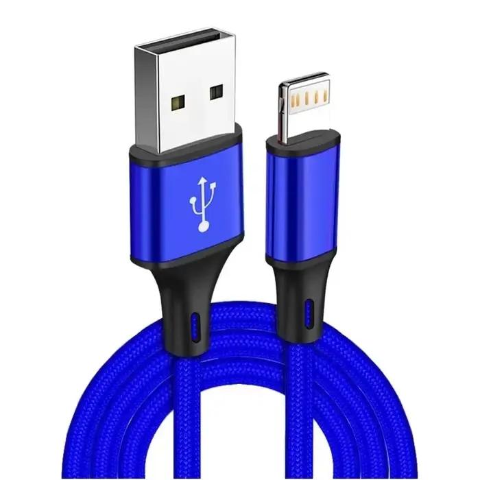 Câble de chargeur de données USB 1m 2m 3m, pour iPhone X XR XS 11 12 13 Pro Max 6 6S 7 8 14 Plus SE, cordon de charge rapide, câble tressé en Nylon