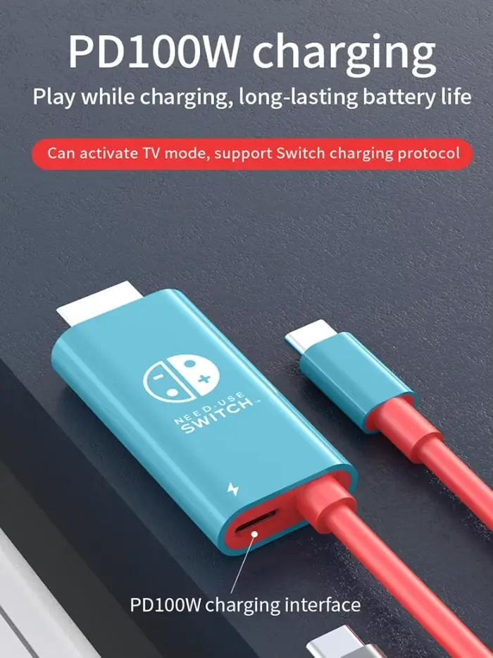 Câble adaptateur USB C vers HDMI Compatible avec Nintendo Switch 2