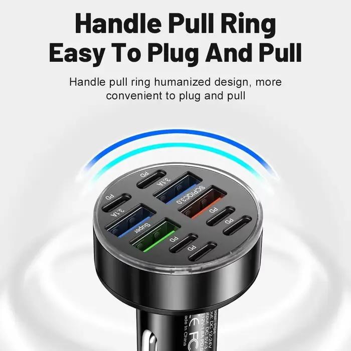 350W 10 Ports chargeur de voiture charge rapide PD QC3.0 USB C