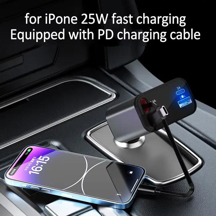 Chargeur de voiture rétractable
