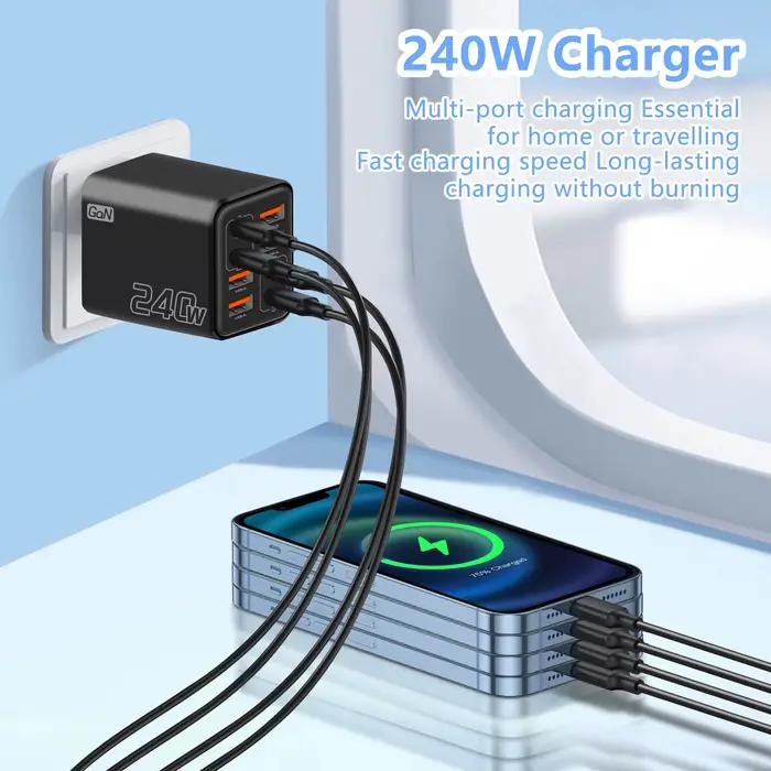 Chargeur USB C GaN 240W 8 en 1