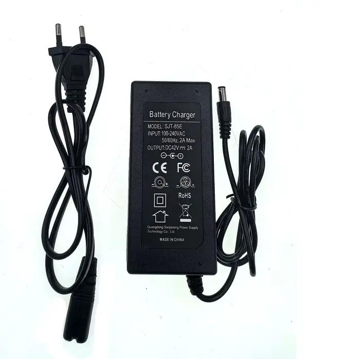 Chargeur Lithium Li-ion li-poly 42V 36V 2A pour batterie série 10 36V avec connecteur DC5525