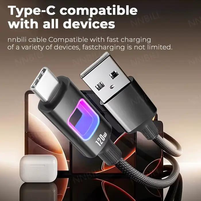NNBILI double Type C PD 120W USB C à C cordon de données de charge rapide type-c