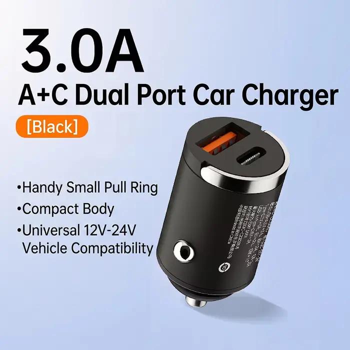 Mini chargeur de voiture USB-C double port à charge rapide