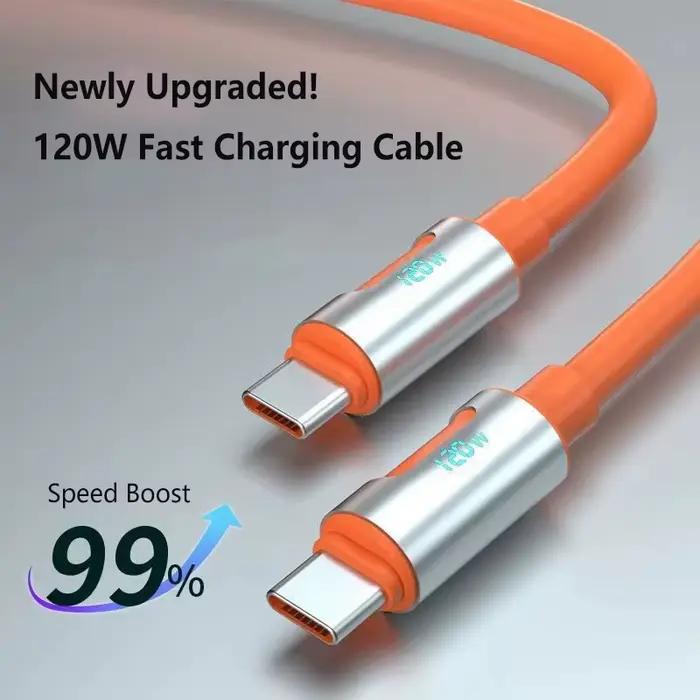 Câble de charge rapide 120W Type-C pour téléphones mobiles et tablettes