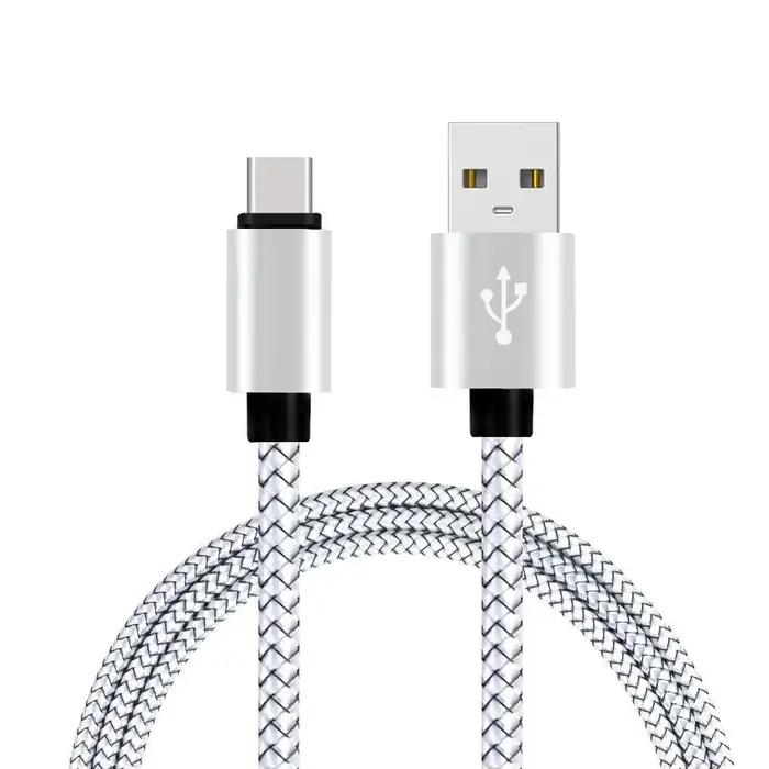 Câble USB Type-C pour Recharge Rapide de Batterie Compatible avec Samsung Galaxy A51 A71 A5 A70 A81 M31 A12 S21 S10 S10E S9 A50 en Argent Bleu Brun Or Rose Noir Vert 2m 3m