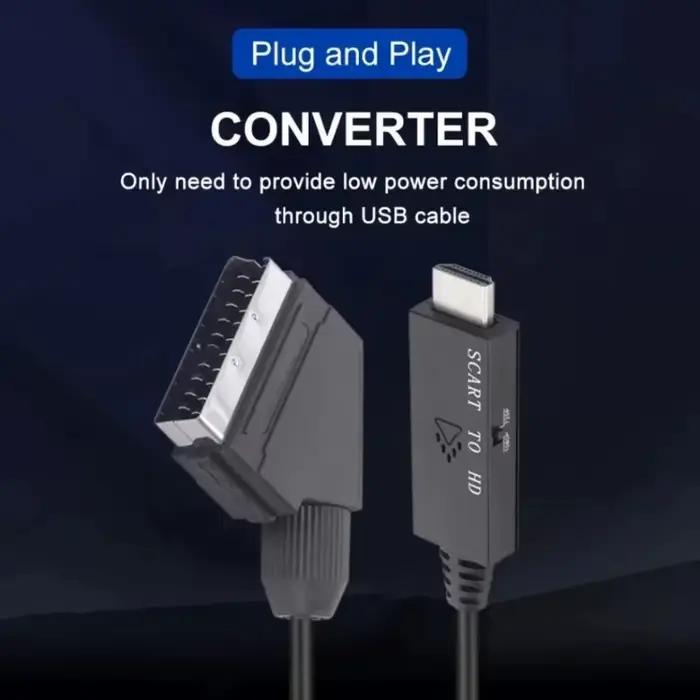 Câble convertisseur SCART vers HDMI compatible