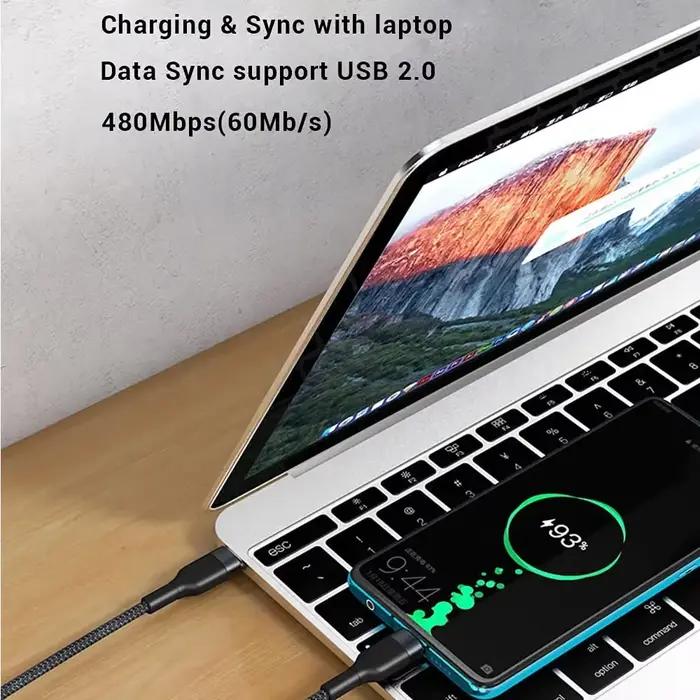 Câble USB Type-C PD 65W pour recharge rapide et transfert de données