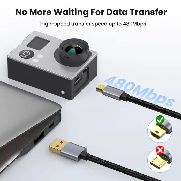 Câble Mini USB Standard USB 2.0 vers Mini B mâle