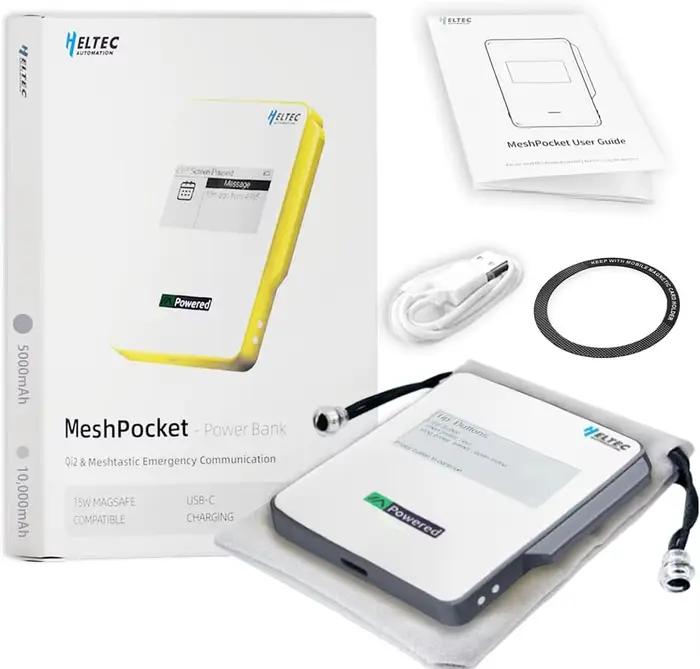 Batterie externe magnétique Heltec MeshPocket 5000/10000mAh Qi2 avec charge rapide sans fil 15W et BLE LoRa pour iPhone 17