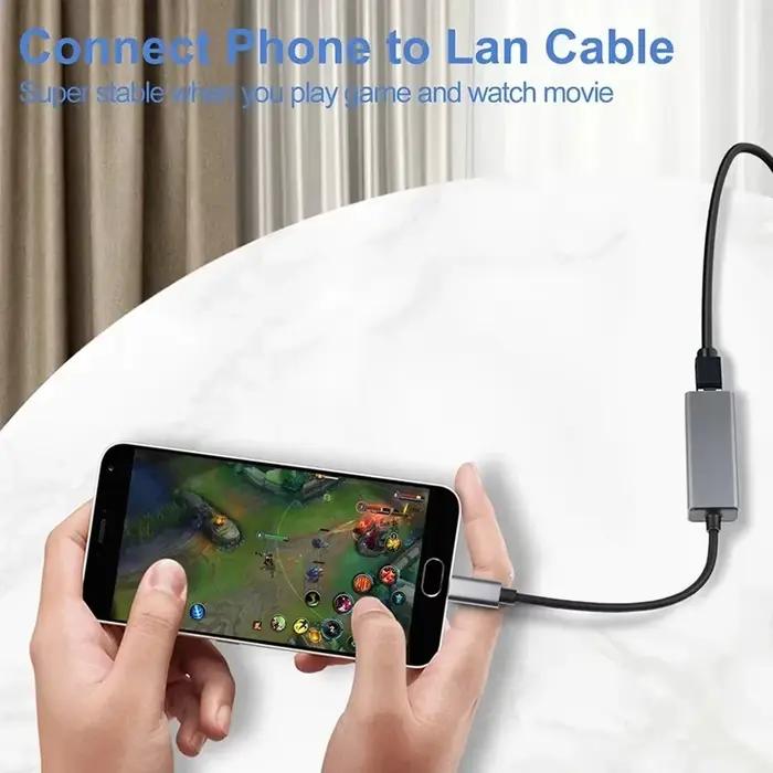 Adaptateur Ethernet USB Type C 1000 Mbps Carte réseau RJ45 pour MacBook PC Windows XP 7 Câble Internet Lan USB pour Android