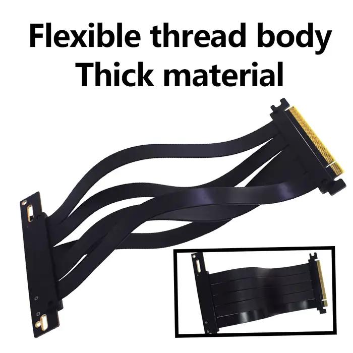 TISHRIC PCI-E 4.0 /3.0 X16 câble Riser 0.2m blindé EMI prolongateur Flexible haute vitesse