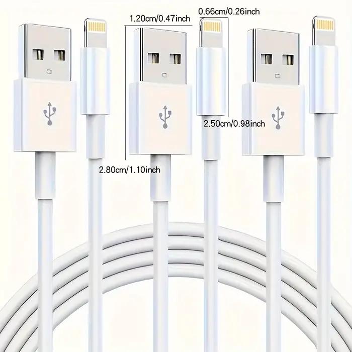 1 2 3 pièces câble USB pour iPhone cordon de chargeur USB vers