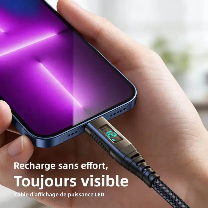Câble de charge rapide USB vers Lightning certifié MFi