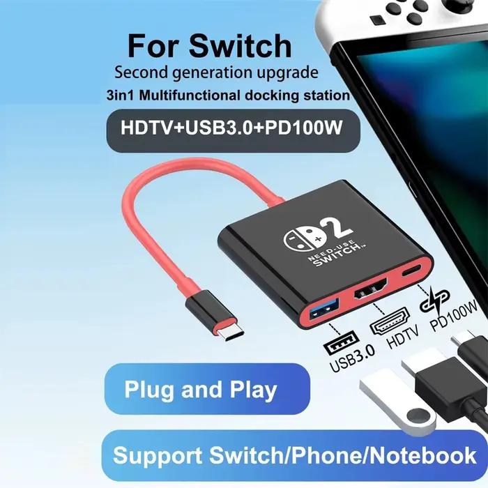Station d'accueil Switch 2 avec port HDMI 2.0 4K pour Nintendo Switch 2 et Switch OLED expérience de jeu améliorée occasions spéciales cadeau pour gamer