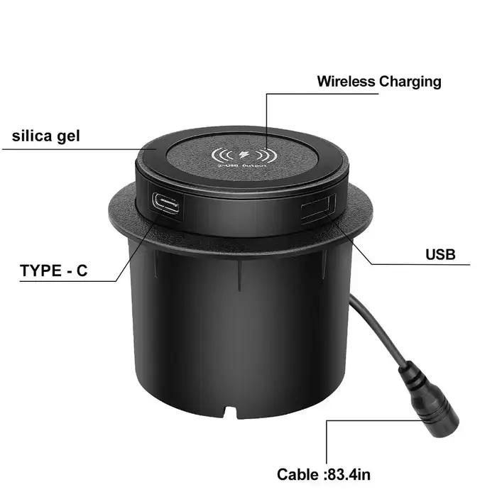 Chargeur sans fil QI 3 en 1 avec ports USB et Type-C pour iPhone 8 11 13 15 16 et autres appareils compatibles Qi pour usage quotidien et cadeau spécial