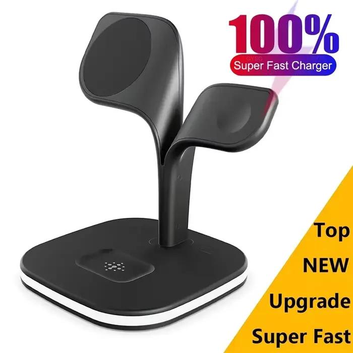 Chargeur sans fil magnétique 3 en 1 pour iPhone 13/14/15/ Pro Max/12 100% Station de charge sans fil rapide pour Apple Watch/AirPods Pro
