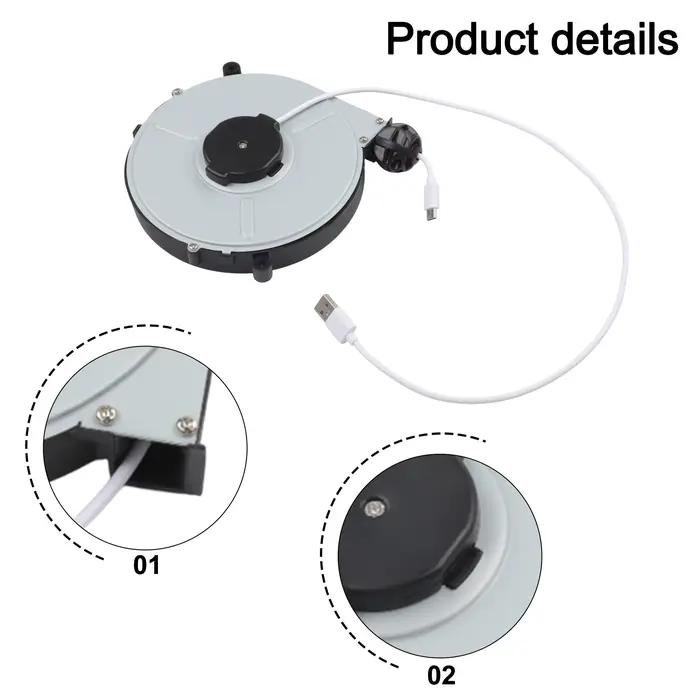 Bobine d'alimentation rétractable automatique, 1 pièce, bobine de câble de données, câble de chargement, bobine de cordon d'alimentation, couvercle de protection