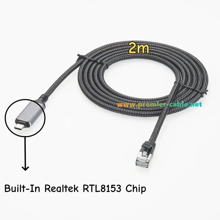 Câble USB C vers Ethernet 10/100/1000Mbps